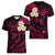 Hawaii Women V Neck T Shirt Maui Islands Pacific Plumeria Pink Vibe LT9 - Polynesian Pride