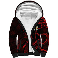 Hawaii Sherpa Hoodie Maui Islands Pacific Plumeria Red Vibe LT9 Unisex Red - Polynesian Pride