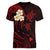 Hawaii Women V Neck T Shirt Maui Islands Pacific Plumeria Red Vibe LT9 - Polynesian Pride