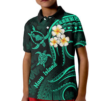 Hawaii Kid Polo Shirt Maui Islands Pacific Plumeria Turquoise Vibe LT9 Kid Turquoise - Polynesian Pride