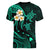 Hawaii Women V Neck T Shirt Maui Islands Pacific Plumeria Turquoise Vibe LT9 - Polynesian Pride