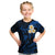 Personalised Maui Hawaii Kid T Shirt Polynesian Tattoo and Pacific Plumeria Blue Vibe LT9 Blue - Polynesian Pride