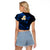 Personalised Maui Hawaii Raglan Cropped T Shirt Polynesian Tattoo and Pacific Plumeria Blue Vibe LT9 - Polynesian Pride