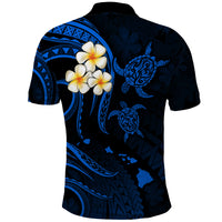 Hawaii Polo Shirt Oahu Islands Pacific Plumeria Blue Vibe LT9 - Polynesian Pride