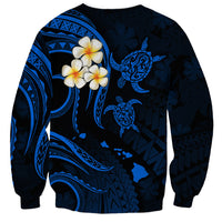 Hawaii Sweatshirt Oahu Islands Pacific Plumeria Blue Vibe LT9 - Polynesian Pride