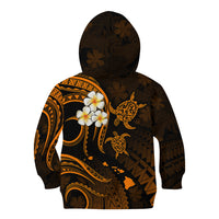 Hawaii Kid Hoodie Oahu Islands Pacific Plumeria Gold Vibe LT9 - Polynesian Pride