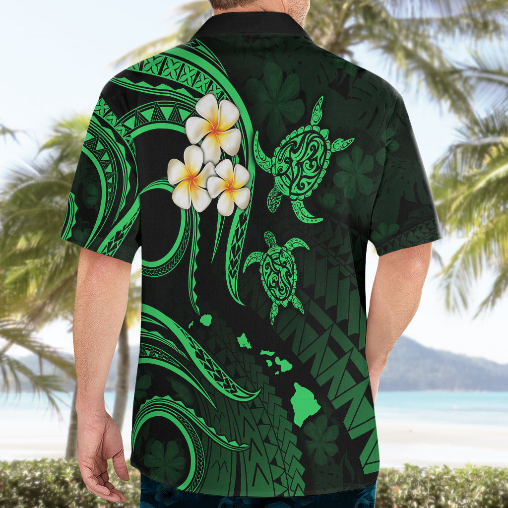 Hawaii Hawaiian Shirt Oahu Islands Pacific Plumeria Green Vibe LT9 - Polynesian Pride
