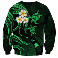 Hawaii Sweatshirt Oahu Islands Pacific Plumeria Green Vibe LT9 - Polynesian Pride