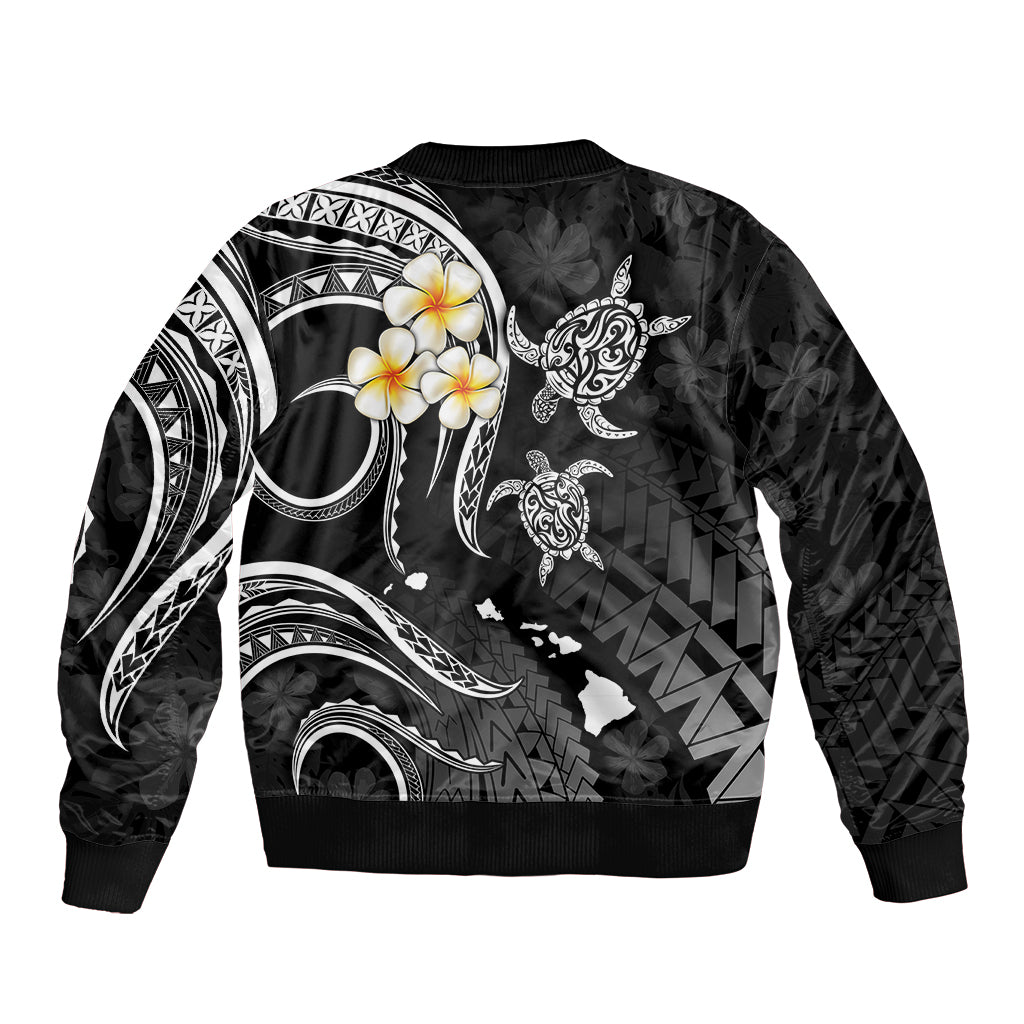 Hawaii Bomber Jacket Oahu Islands Pacific Plumeria White Vibe LT9 - Polynesian Pride
