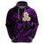 Custom Oahu Hawaii Hoodie Polynesian Tattoo and Pacific Plumeria Purple Vibe LT9 - Polynesian Pride