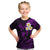Personalised Oahu Hawaii Kid T Shirt Polynesian Tattoo and Pacific Plumeria Purple Vibe LT9 Purple - Polynesian Pride