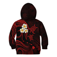 Personalised Oahu Hawaii Kid Hoodie Polynesian Tattoo and Pacific Plumeria Red Vibe LT9 - Polynesian Pride