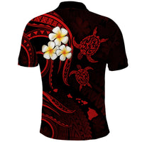 Custom Oahu Hawaii Polo Shirt Polynesian Tattoo and Pacific Plumeria Red Vibe LT9 - Polynesian Pride
