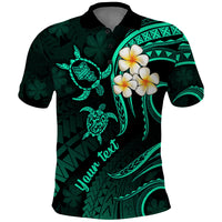 Custom Oahu Hawaii Polo Shirt Polynesian Tattoo and Pacific Plumeria Turquoise Vibe LT9 Turquoise - Polynesian Pride