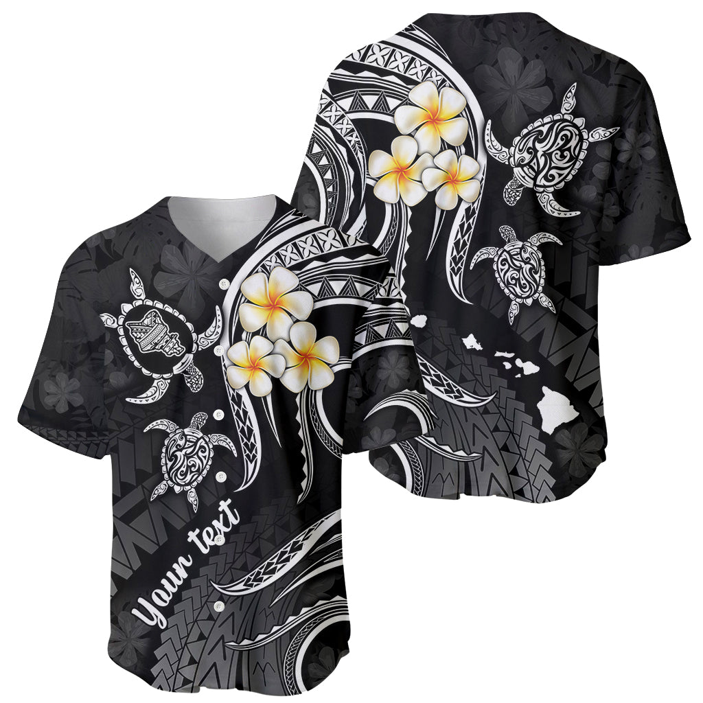 Personalised Oahu Hawaii Baseball Jersey Polynesian Tattoo and Pacific Plumeria White Vibe LT9 - Polynesian Pride