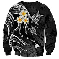 Personalised Oahu Hawaii Sweatshirt Polynesian Tattoo and Pacific Plumeria White Vibe LT9 - Polynesian Pride