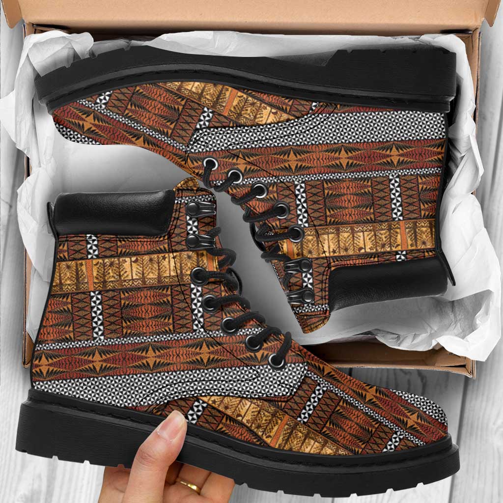 Malo e Lelei Tonga All Season Boots Tongan Ngatu Tapa Cloth - Polynesian Pride