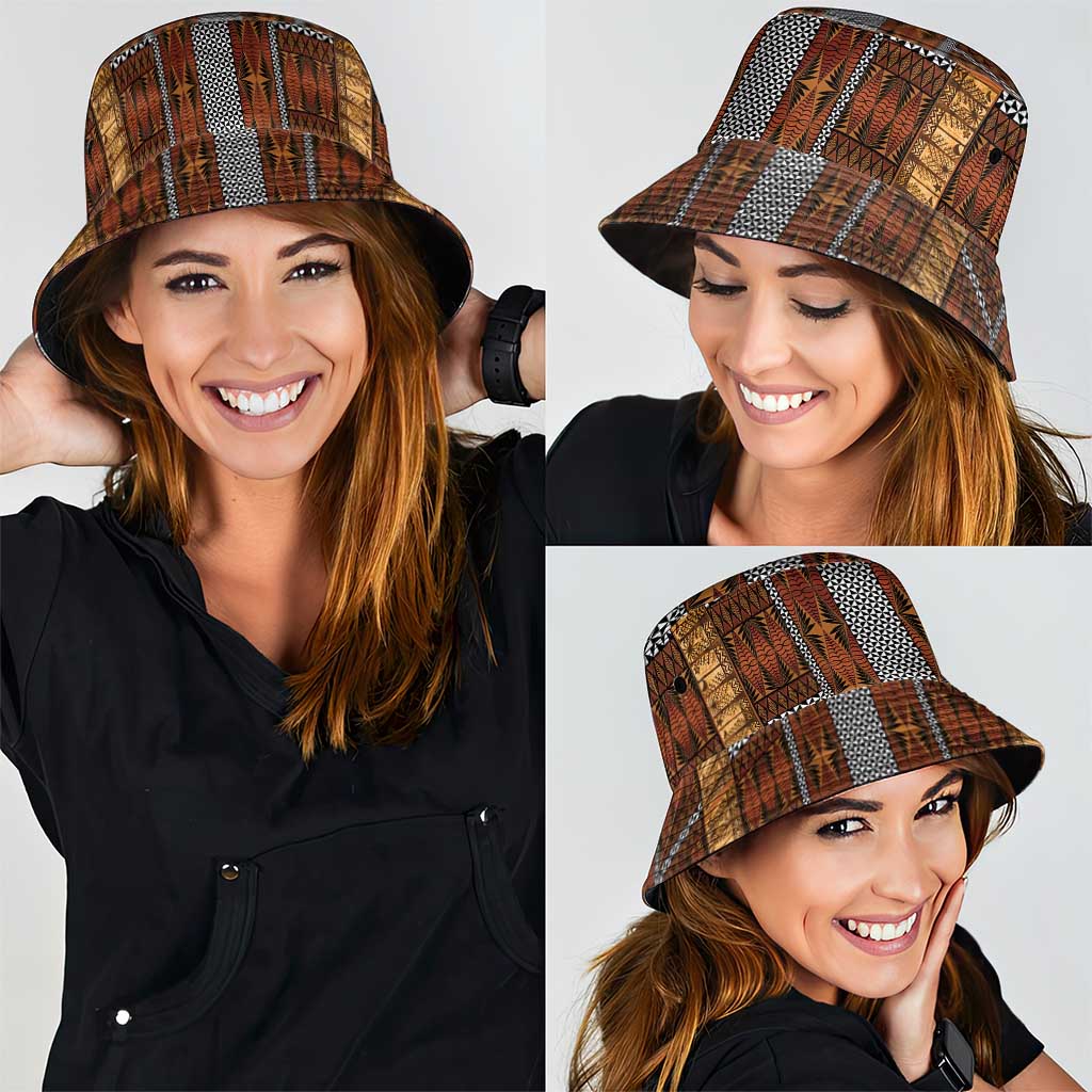 Malo e Lelei Tonga Bucket Hat Tongan Ngatu Tapa Cloth - Polynesian Pride