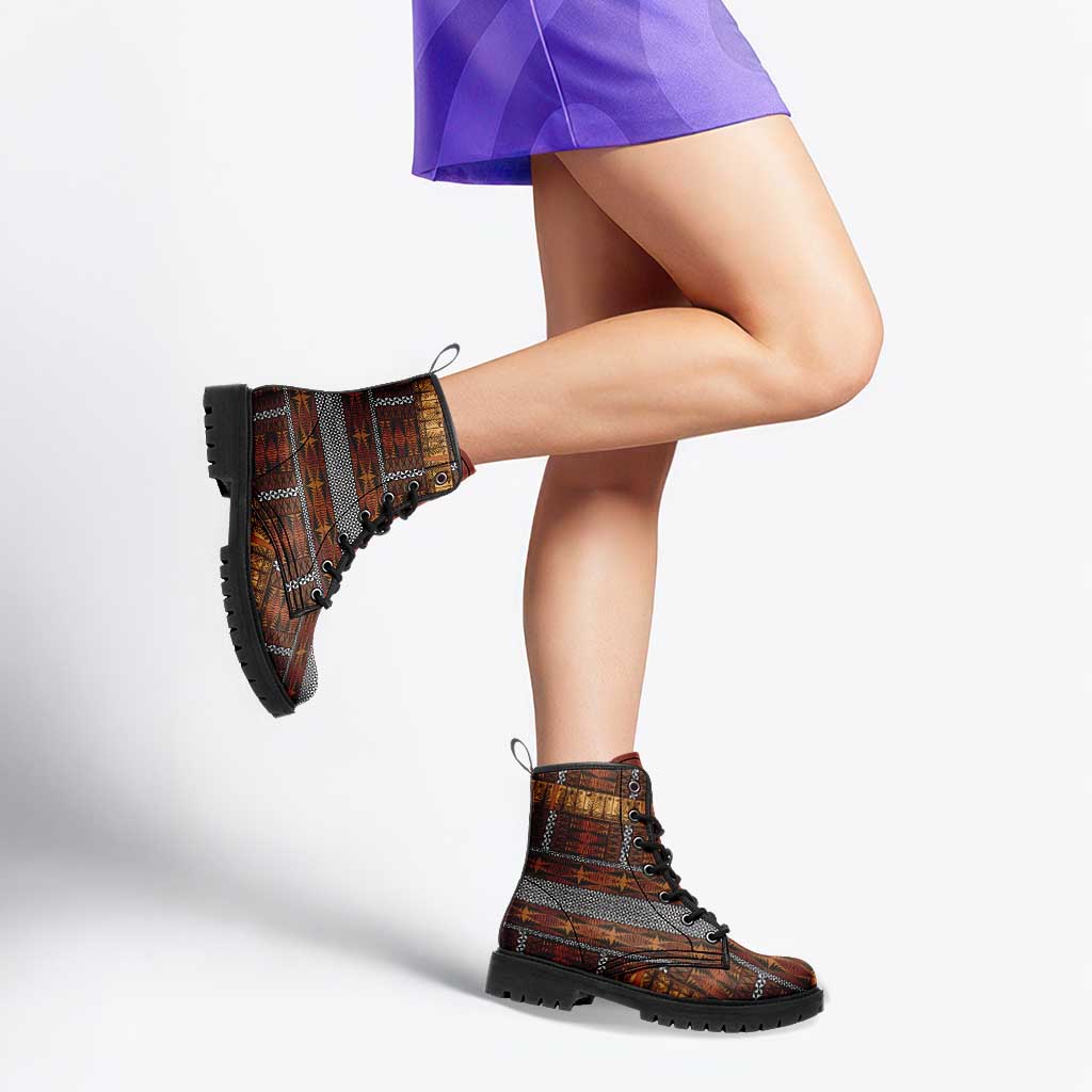 Malo e Lelei Tonga Leather Boots Tongan Ngatu Tapa Cloth - Polynesian Pride