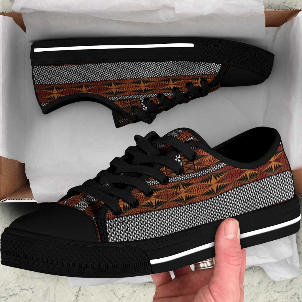Malo e Lelei Tonga Low Top Shoes Tongan Ngatu Tapa Cloth - Polynesian Pride