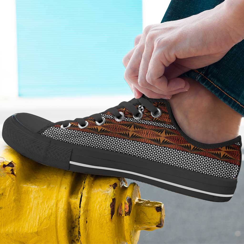 Malo e Lelei Tonga Low Top Shoes Tongan Ngatu Tapa Cloth - Polynesian Pride