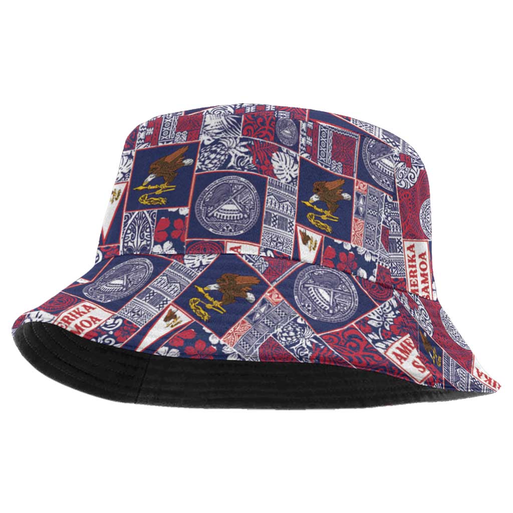 Manuia le Kerisimasi American Samoa Bucket Hat Pacific Patchwork Xmas Vibes - Polynesian Pride
