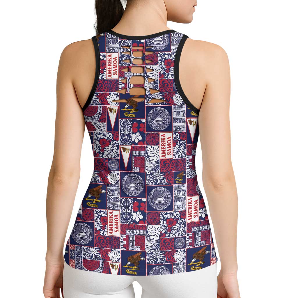 Manuia le Kerisimasi American Samoa Hollow Tank Top Pacific Patchwork Xmas Vibes - Polynesian Pride