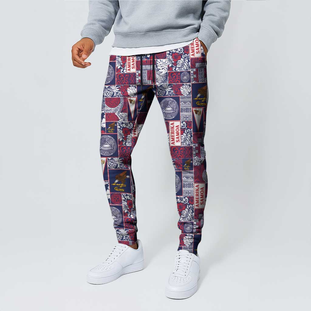 Manuia le Kerisimasi American Samoa Jogger Pants Pacific Patchwork Xmas Vibes - Polynesian Pride