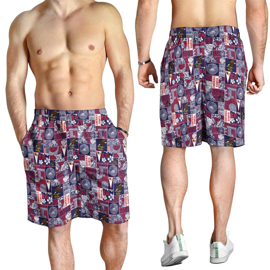 Manuia le Kerisimasi American Samoa Shorts for Men Pacific Patchwork Xmas Vibes - Polynesian Pride