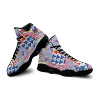 Maori Kowhaiwhai Taniko Patchwork Rainbow Motifs Sneakers J13