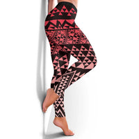 Maori Niho Taniwha Te Wheiao Leggings Terracotta - Polynesian Pride