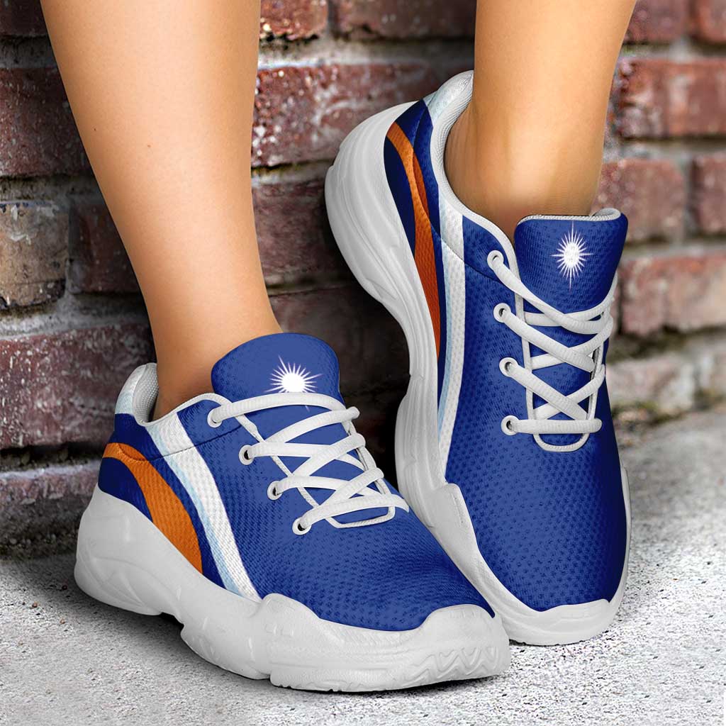 Marshall Islands Chunky Sneakers Flag-Inspired Curve Style
