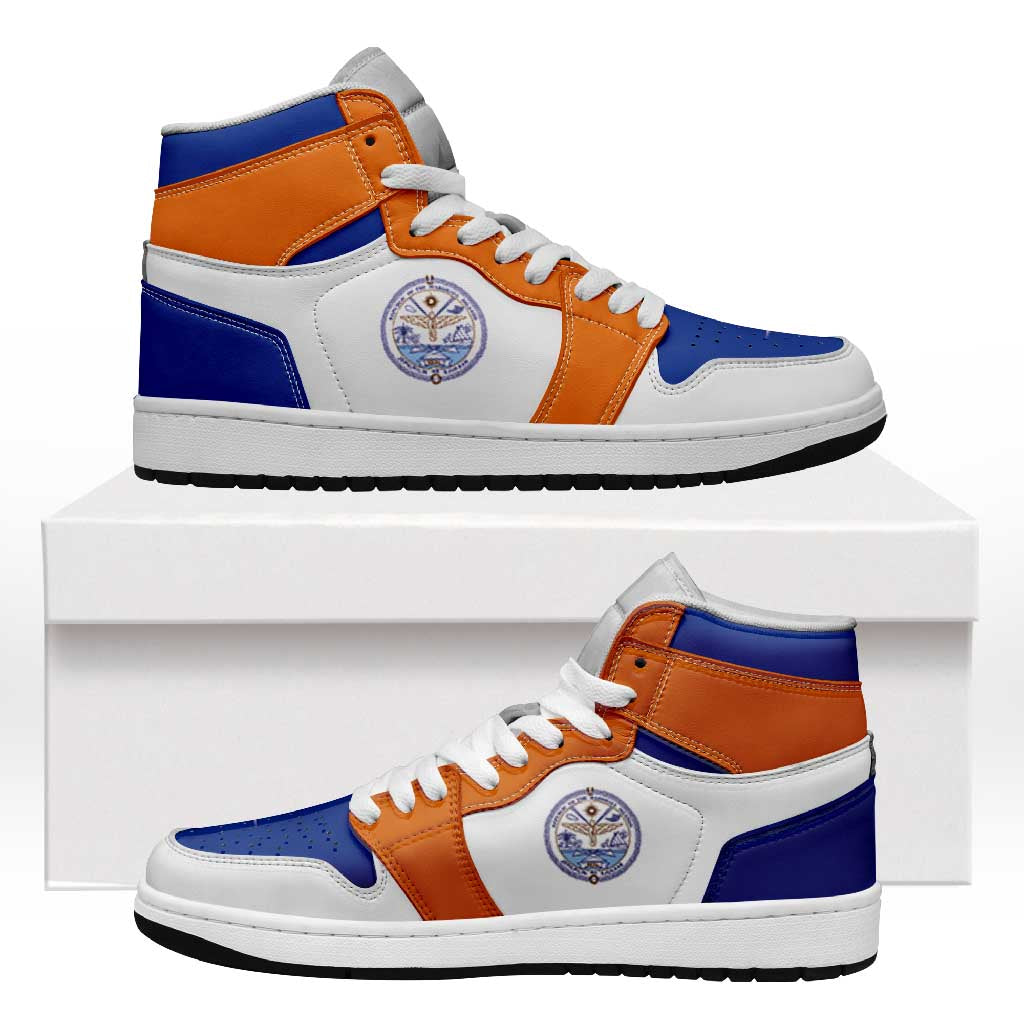 Marshall Islands High Sneakers AJ1 Coat Of Arms Flag Inspired