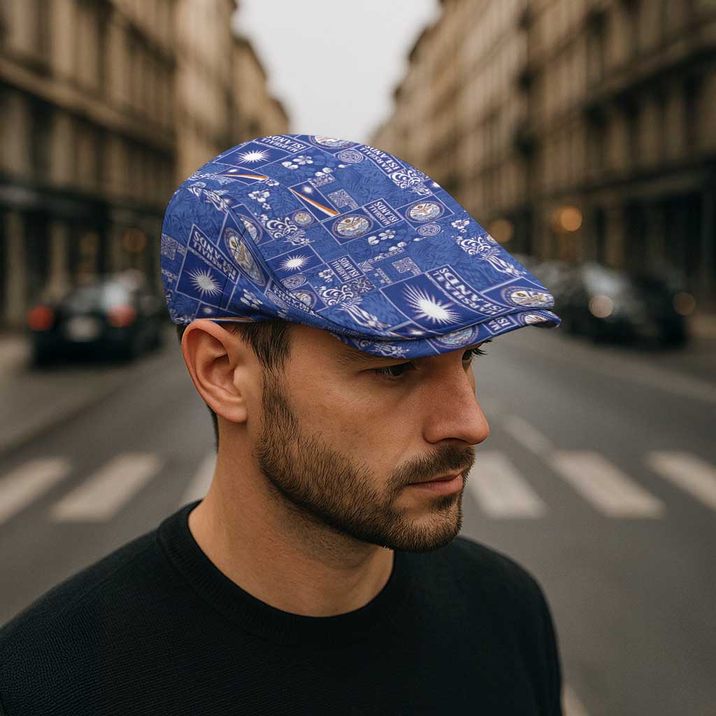 Marshall Islands Merry Christmas Jeff Hat Pacific Patchwork Xmas Vibes - Polynesian Pride