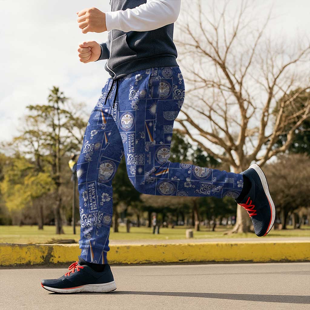 Marshall Islands Merry Christmas Jogger Pants Pacific Patchwork Xmas Vibes - Polynesian Pride