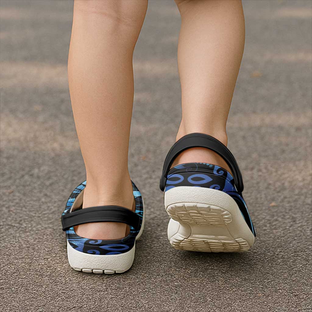 Matariki New Zealand Clogs Shoes Maori Pattern Blue Galaxy - Polynesian Pride