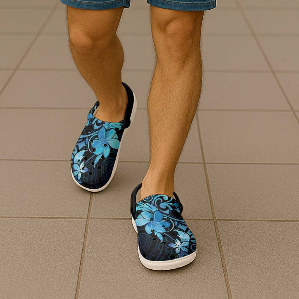 Matariki New Zealand Clogs Shoes Maori Pattern Blue Galaxy - Polynesian Pride