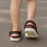 Matariki New Zealand Clogs Shoes Maori Pattern Red Galaxy - Polynesian Pride