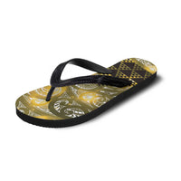 Matariki New Zealand Flip Flops NZ Niho Taniwha Maori New Year Yellow Galaxy