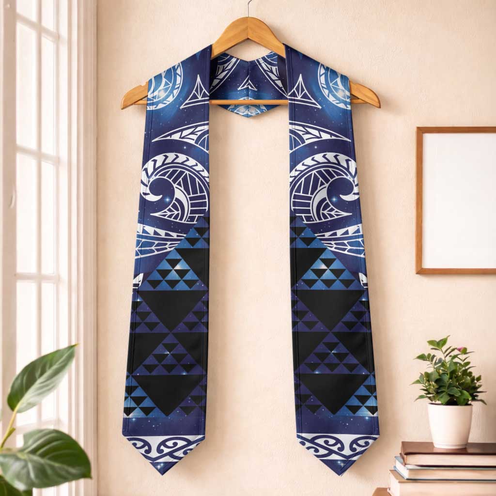 Matariki New Zealand Graduation Stole NZ Niho Taniwha Maori New Year Blue Galaxy