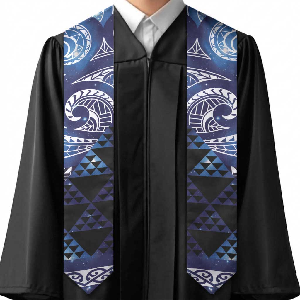 Matariki New Zealand Graduation Stole NZ Niho Taniwha Maori New Year Blue Galaxy