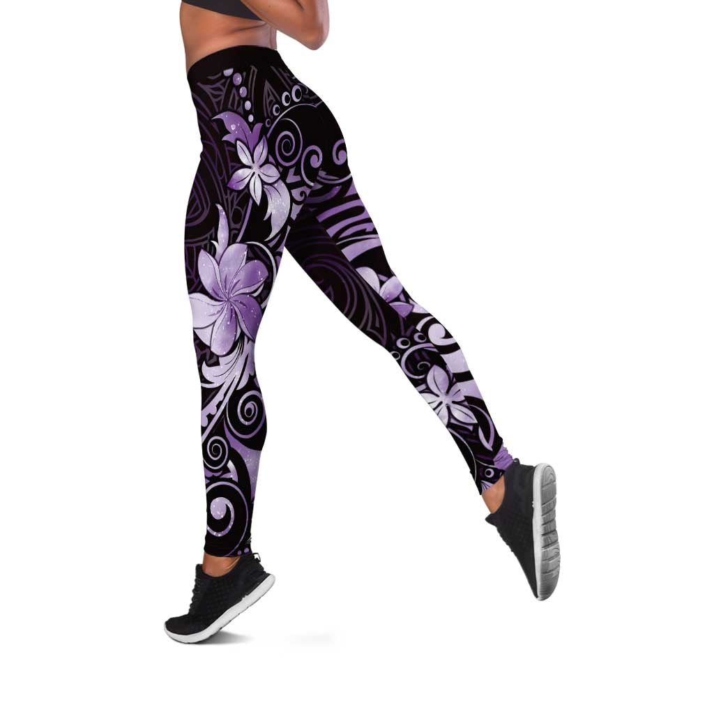 Matariki New Zealand Leggings Maori Pattern Purple Galaxy - Polynesian Pride