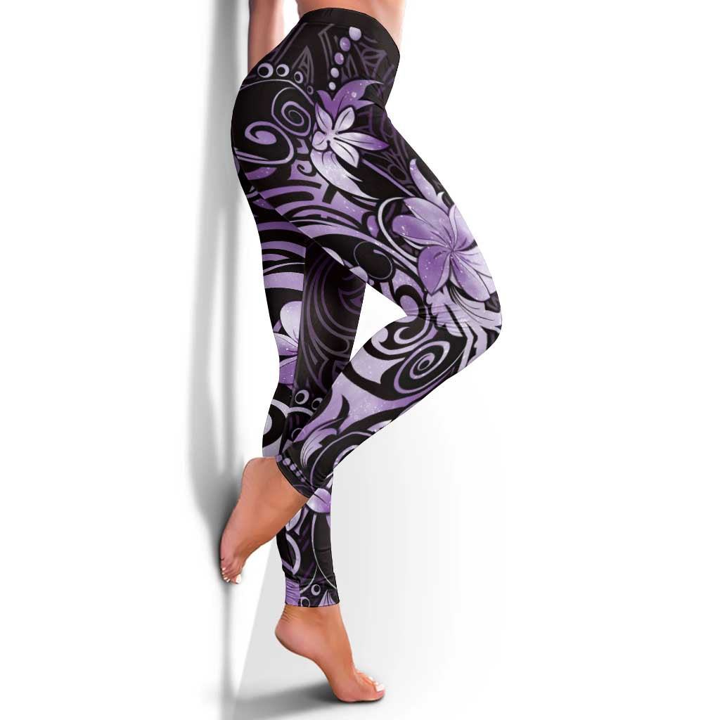 Matariki New Zealand Leggings Maori Pattern Purple Galaxy - Polynesian Pride