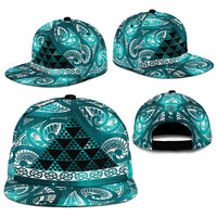 Matariki New Zealand Snapback Cap NZ Niho Taniwha Maori New Year Cyan Galaxy