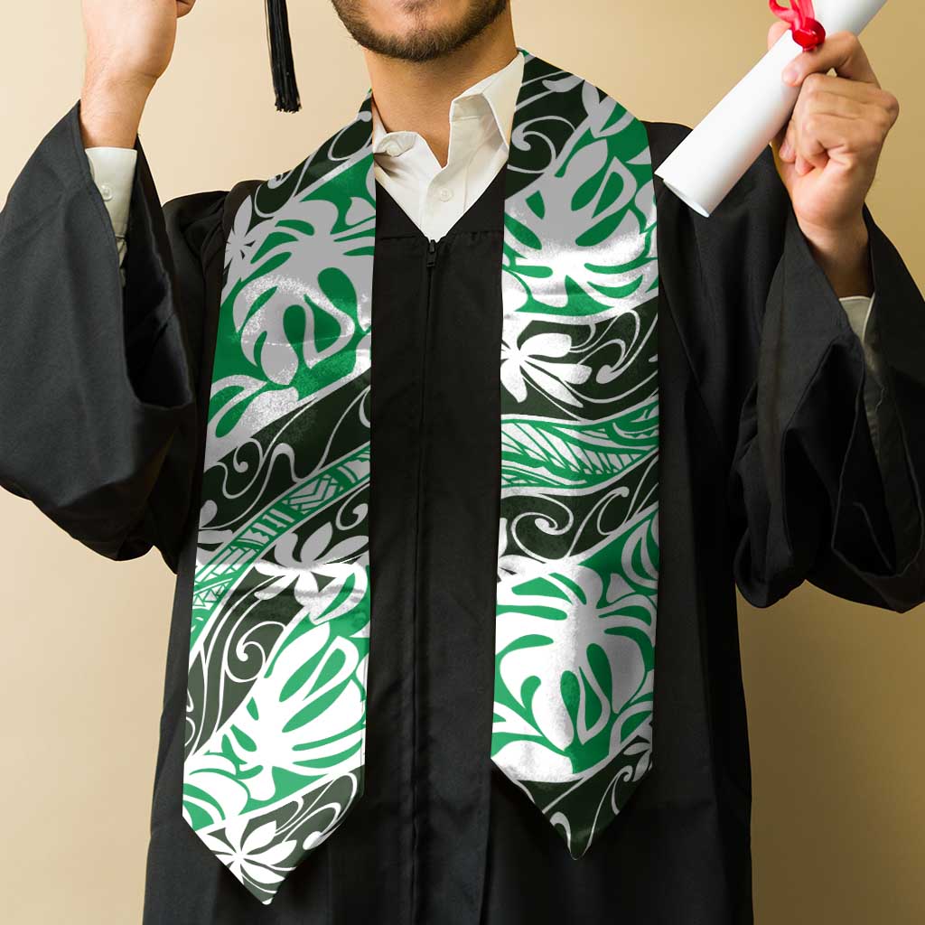 Matie Tahiti Tiare Monstera Graduation Stole Polynesian Pattern Curve Style