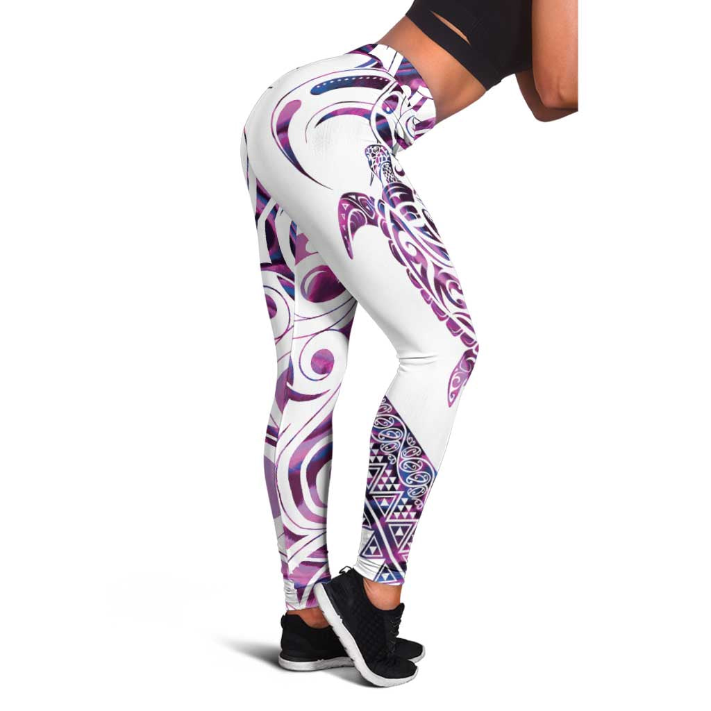 Mawhero Paua Shell Kowhaiwhai Taniko Leggings Turtle Tattoo Maori Tribal Style