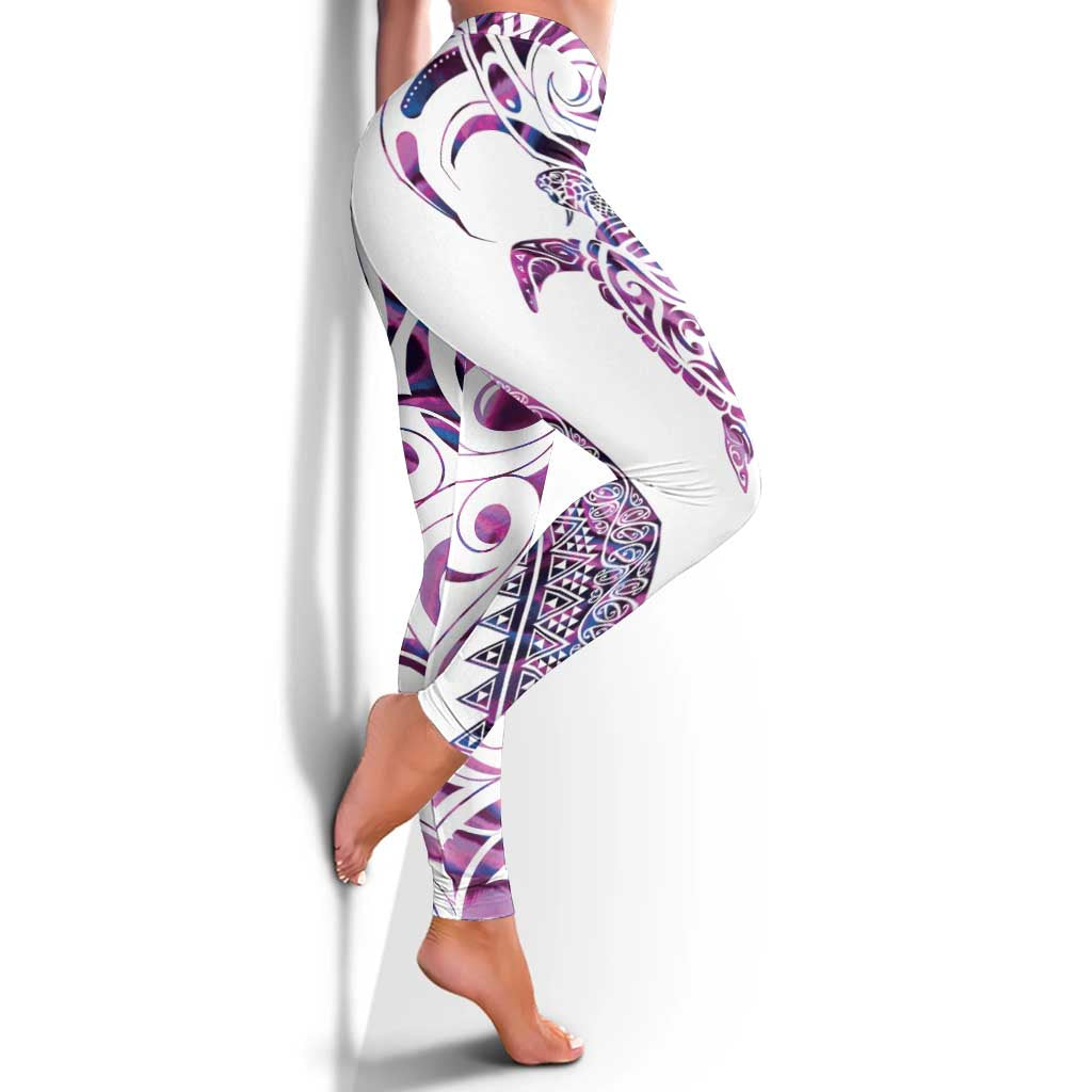 Mawhero Paua Shell Kowhaiwhai Taniko Leggings Turtle Tattoo Maori Tribal Style