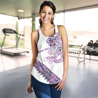 Mawhero Paua Shell Kowhaiwhai Taniko Personalised Women Racerback Tank Taniwha Maori Tribal Style