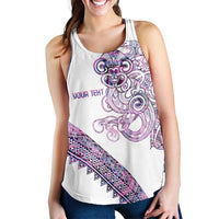 Mawhero Paua Shell Kowhaiwhai Taniko Personalised Women Racerback Tank Taniwha Maori Tribal Style
