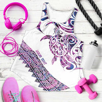 Mawhero Paua Shell Kowhaiwhai Taniko Personalised Women Racerback Tank Turtle Tattoo Maori Tribal Style